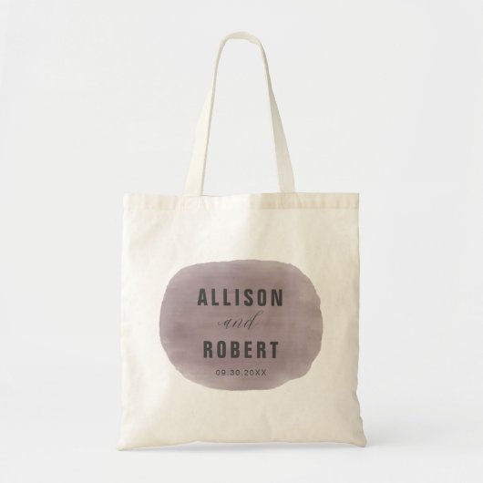 Paarse waterverf bruidszak druivenkleur tote bag (Voorkant)
