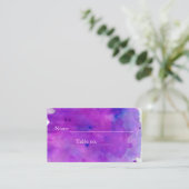 Paarse Waterverf bruiloft Plaatskaartje (Staand voorkant)