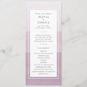 Paarse Waterverf bruiloft Programmakaart (Voorkant)