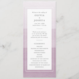 Paarse Waterverf bruiloft Programmakaart