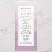 Paarse Waterverf bruiloft Programmakaart (Achterkant)