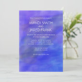 PAARSE WATERVERF BRUILOFT UITNODIGING (Staand voorkant)