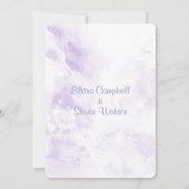 Paarse Waterverf bruiloft uitnodiging Kaart (Achterkant)