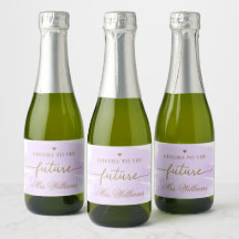 Paarse Waterverf Bruiloftsborrel Sprankelende Wijn
