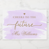 Paarse Waterverf Bruiloftsfeest Bruisende Wijn La Sparkling Wijnetiket (Enkel label)