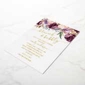 Paarse Waterverf Brunch en bubbel Vrijgezellenfees Folie Uitnodiging (Gedraaid)