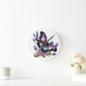 PAARSE WATERVERF BUTTERFLIES EN STROMEN RONDE KLOK (Huis)