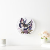  PAARSE WATERVERF BUTTERFLIES EN STROMEN RONDE KLOK (Huis)