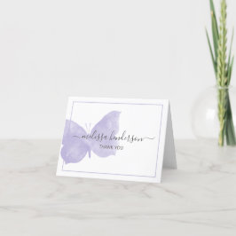Paarse Waterverf Butterfly Bedankkaart