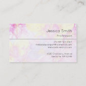 Paarse Waterverf Butterfly on Pink and Yellow Visitekaartje (Achterkant)