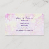 Paarse Waterverf Butterfly on Pink and Yellow Visitekaartje (Achterkant)