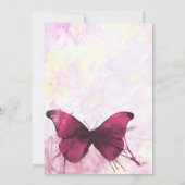 Paarse Waterverf Butterfly Tea Party Kaart (Achterkant)