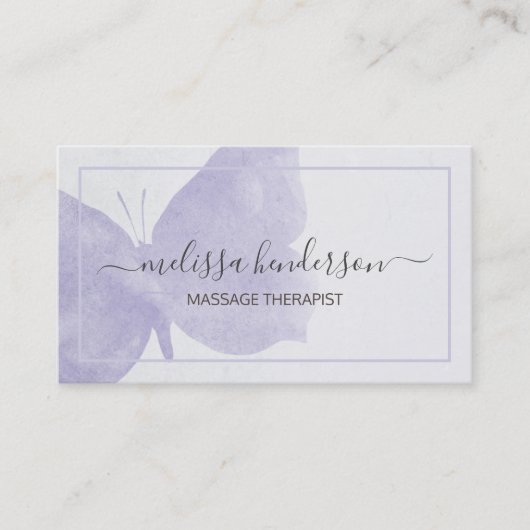 Paarse Waterverf Butterfly Visitekaartje (Voorkant)