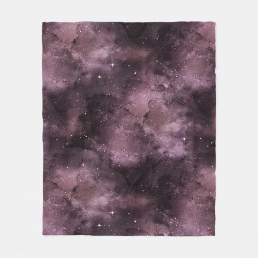 Paarse Waterverf Celestial Sky Fleece Deken (Voorkant)
