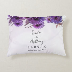 Paarse Waterverf Chrysanthemum Bruiloft Accent Kussen