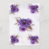 Paarse Waterverf Chrysanthemum Bruiloft Menu (Achterkant)