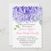 Paarse Waterverf Chrysanthemum Floral Wedding Kaart (Voorkant)