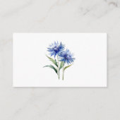 Paarse Waterverf Cornflower Wildflower Wedding Al Informatiekaartje (Achterkant)