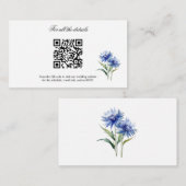 Paarse Waterverf Cornflower Wildflower Wedding Al Informatiekaartje (Voorkant / Achterkant)