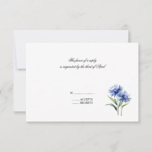 Paarse Waterverf Cornflower Wildflower Wedding Al RSVP Kaartje