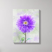 Paarse Waterverf Dahlia Canvas Afdruk (Voorkant)
