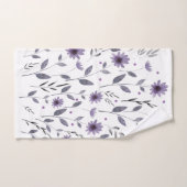 Paarse Waterverf Daisy Floral Motif Bad Handdoek (Handdoek)