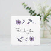 Paarse Waterverf Daisy Hartelijk dank Bedankkaart (Staand voorkant)