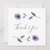 Paarse Waterverf Daisy Hartelijk dank Bedankkaart (Voorkant)