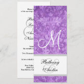 Paarse Waterverf Damask Wedding F200 Kaart (Voorkant / Achterkant)