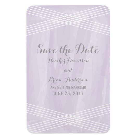 Paarse Waterverf Deco Save the Date Magneet (Verticaal)