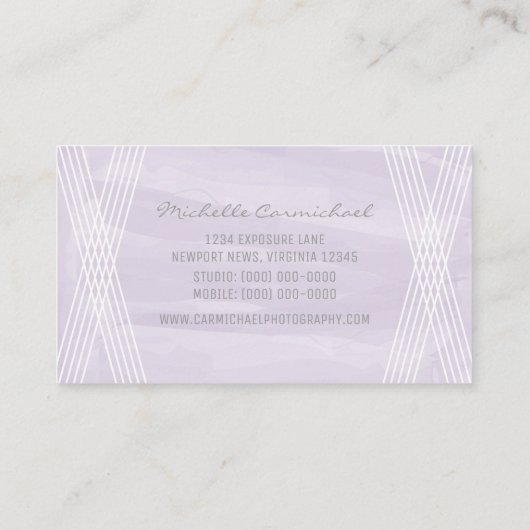 Paarse Waterverf Deco Visitekaartje (Achterkant)