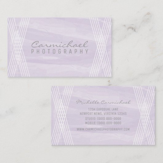 Paarse Waterverf Deco Visitekaartje (Voorkant / Achterkant)