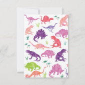 Paarse Waterverf dinosaurus gepersonaliseerd dank  Bedankkaart (Achterkant)