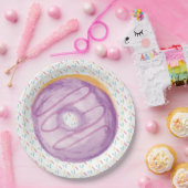 Paarse Waterverf Donut en Sprinkles Papieren Bordje (Feest)