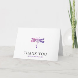 Paarse Waterverf Dragonfly Bedankkaart