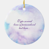 Paarse Waterverf Dragonfly-kerstsieraden Keramisch Ornament (Achterkant)