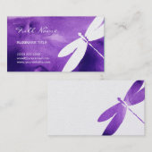 Paarse Waterverf Dragonfly Visitekaartjes (Voorkant / Achterkant)