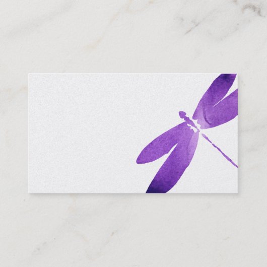 Paarse Waterverf Dragonfly Visitekaartjes (Achterkant)
