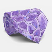 Paarse Waterverf Echeveria Succulent Stropdas (Opgerold)