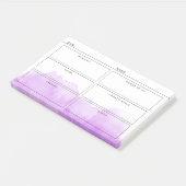 Paarse Waterverf Eenvoudige Dagelijkse Organisator Post-it® Notes (Schuin)