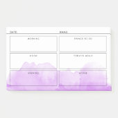 Paarse Waterverf Eenvoudige Dagelijkse Organisator Post-it® Notes (Voorkant)
