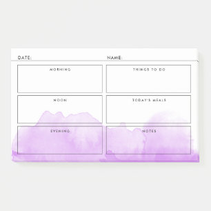 Paarse Waterverf Eenvoudige Dagelijkse Organisator Post-it® Notes