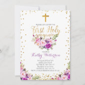 Paarse Waterverf Eerste Heilige Communauteit Uitno Kaart (Voorkant)