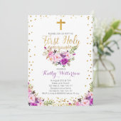 Paarse Waterverf Eerste Heilige Communauteit Uitno Kaart (Staand voorkant)