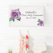 Paarse Waterverf Eerste Heilige Communistische Ban Spandoek (Insitu)