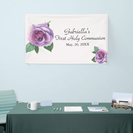 Paarse Waterverf Eerste Heilige Communistische Ban Spandoek (Beurs)