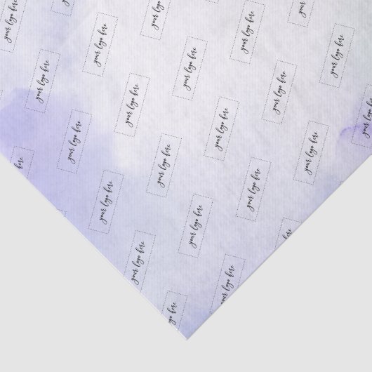 Paarse Waterverf - Eigen Logo Tissuepapier (Detail)