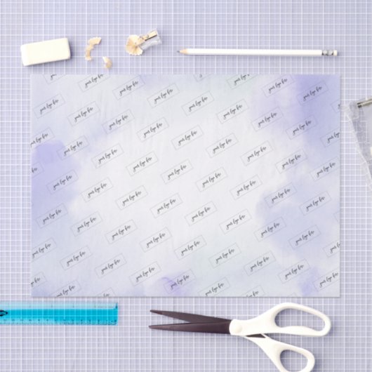 Paarse Waterverf - Eigen Logo Tissuepapier (Craft)