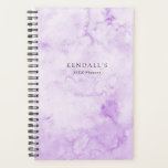 Paarse Waterverf Elegant Planner<br><div class="desc">Elegante planner met jouw naam en beschrijving over een handgeschilderde paarse waterverf achtergrond.</div>