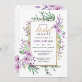 Paarse Waterverf & Elegant Script Vrijgezellenfees Kaart (Voorkant / Achterkant)